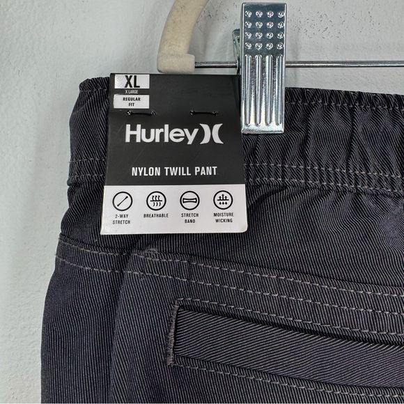 NWT Hurley Black Nylon Twill Jogger Pant Men’d Size XL - Picture 9 of 11